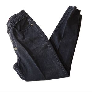 Vintage Bonjour Buttom Fly‎ Black Denim Jeans Size 7/8